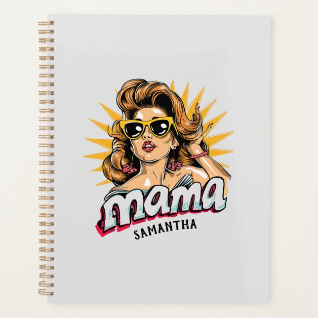 Personalised Retro  Mama Pop Art 1 Planner (Front)