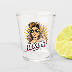 Personalised Retro Mama Pop Art 1 Shot Glass