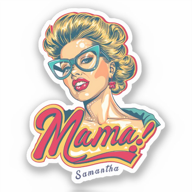 Personalised Retro  Mama Pop Art 2 (Front)