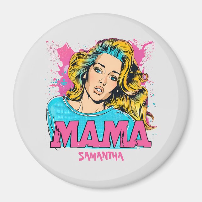 Personalised Retro  Mama Pop Art (20) Magnet (Front)