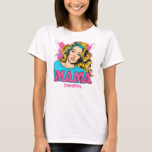Personalised Retro Mama Pop Art (20) T-Shirt