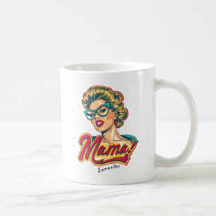 Personalised Retro Mama Pop Art 2 Coffee Mug
