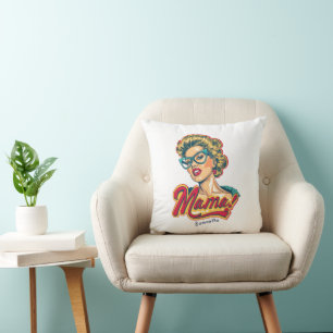 Personalised Retro Mama Pop Art 2 Cushion