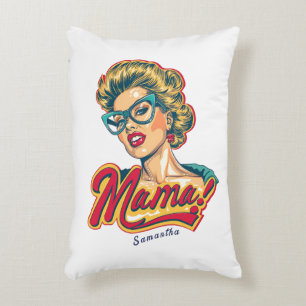 Personalised Retro  Mama Pop Art 2 Decorative Cushion