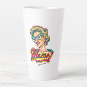 Personalised Retro  Mama Pop Art 2 Latte Mug