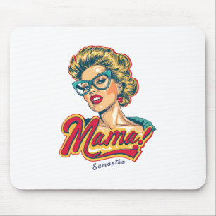 Personalised Retro  Mama Pop Art 2 Mouse Pad