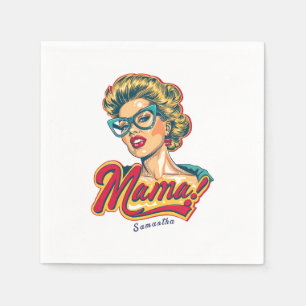 Personalised Retro Mama Pop Art 2 Napkin