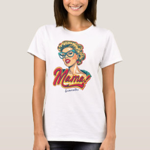 Personalised Retro Mama Pop Art 2 T-Shirt