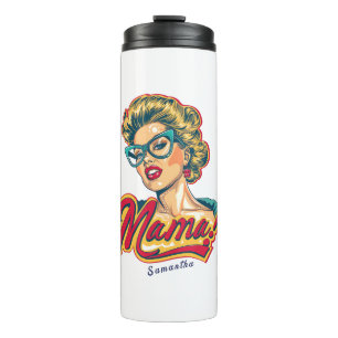 Personalised Retro Mama Pop Art 2 Thermal Tumbler