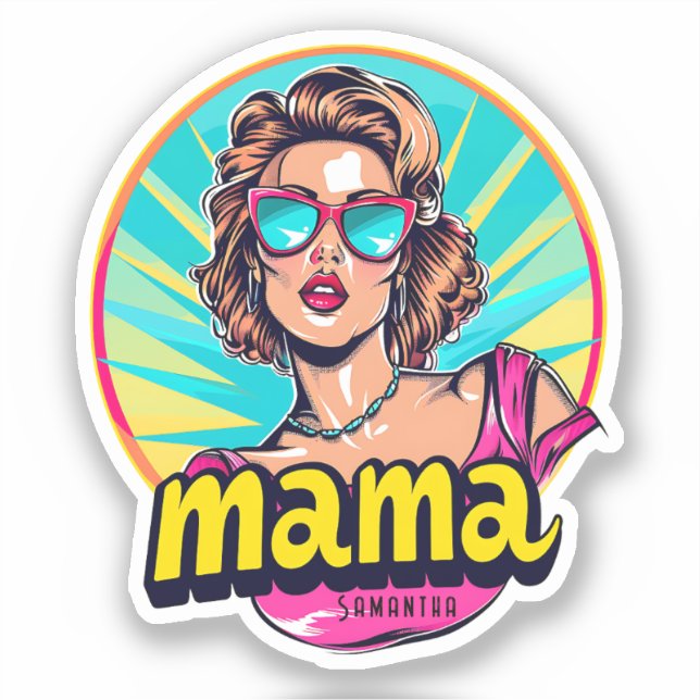 Personalised Retro  Mama Pop Art (3) (Front)