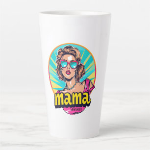 Personalised Retro  Mama Pop Art (3) Latte Mug