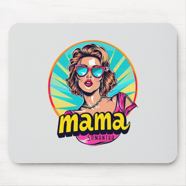 Personalised Retro  Mama Pop Art (3) Mouse Pad (Front)