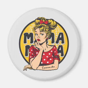 Personalised Retro Mama Pop Art (4) Magnet