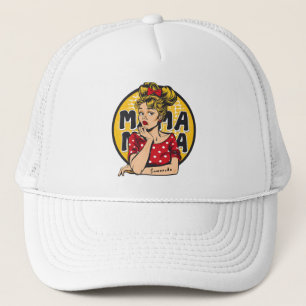Personalised Retro  Mama Pop Art (4) Trucker Hat