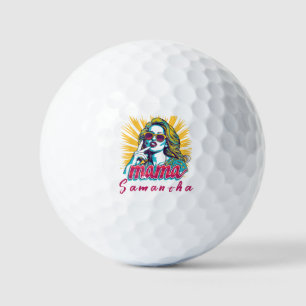 Personalised Retro Mama Pop Art (5) Golf Balls