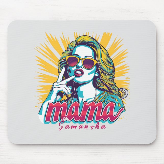 Personalised Retro  Mama Pop Art (5) Mouse Pad (Front)