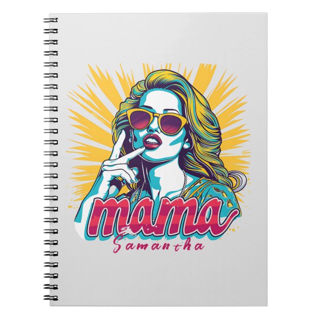 Personalised Retro  Mama Pop Art (5) Notebook (Front)