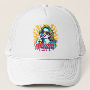 Personalised Retro Mama Pop Art (5) Trucker Hat