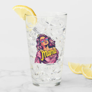 Personalised Retro  Mama Pop Art (6) Glass