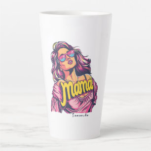 Personalised Retro Mama Pop Art (6) Latte Mug