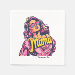Personalised Retro Mama Pop Art (6) Napkin