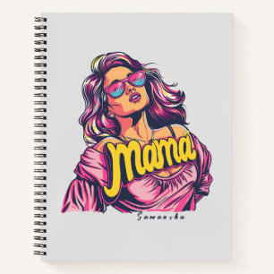 Personalised Retro  Mama Pop Art (6) Notebook