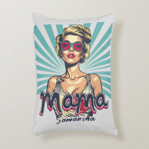 Personalised Retro  Mama Pop Art (7) Decorative Cushion