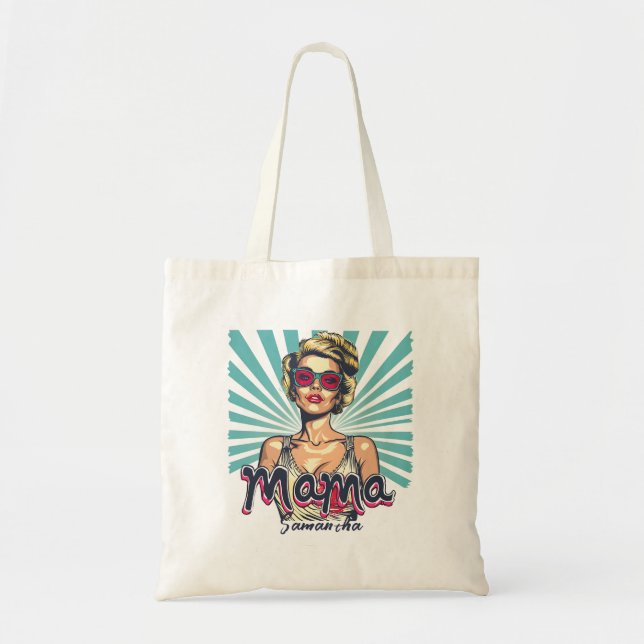 Personalised Retro  Mama Pop Art (7) Tote Bag (Front)