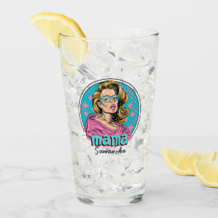 Personalised Retro  Mama Pop Art (8) Glass