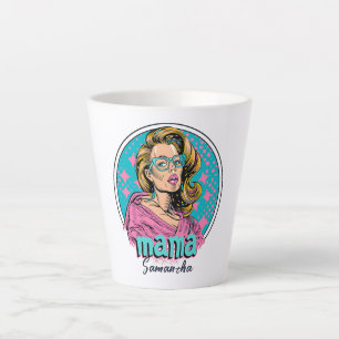 Personalised Retro Mama Pop Art (8) Latte Mug