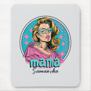 Personalised Retro  Mama Pop Art (8) Mouse Pad