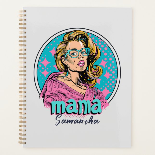 Personalised Retro  Mama Pop Art (8) Planner (Front)