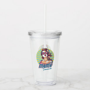 Personalised Retro Mama Pop Art (9) Acrylic Tumbler