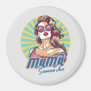 Personalised Retro Mama Pop Art (9) Magnet