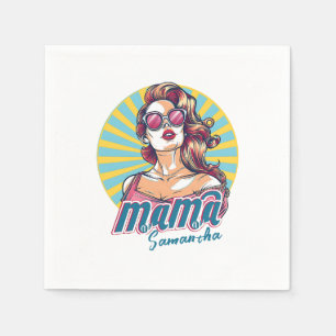 Personalised Retro Mama Pop Art (9) Napkins