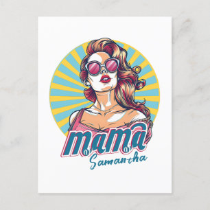 Personalised Retro  Mama Pop Art (9) Postcard