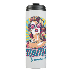 Personalised Retro Mama Pop Art (9) Thermal Tumbler