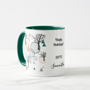 Personalised Retro Minimalist Branches and Shapes Mug