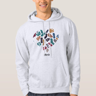 Personalised Retro Minimalist Sole Marks Hoodie