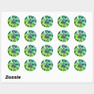 Personalised Retro Minimalist Trees and Shapes Classic Round Sticker