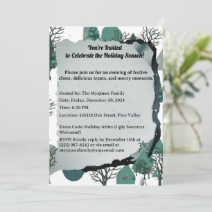 Personalised Retro Minimalist Trees and Shapes Invitation