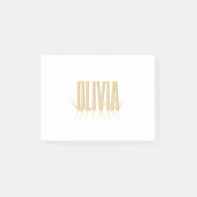 Personalised Retro Movie Poster Olivia Gold Post-it Notes (Front)