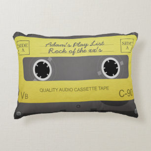 Personalised Retro Music Tape Add Text Novelty Decorative Cushion