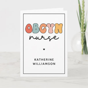 Personalised Retro OBGYN Nurse Card