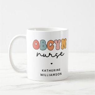 Personalised Retro OBGYN Nurse Coffee Mug
