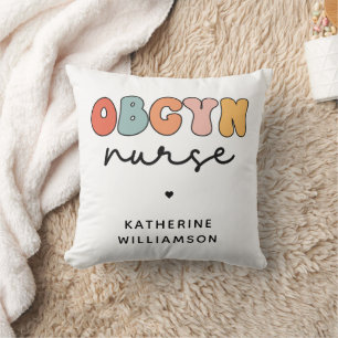 Personalised Retro OBGYN Nurse Cushion