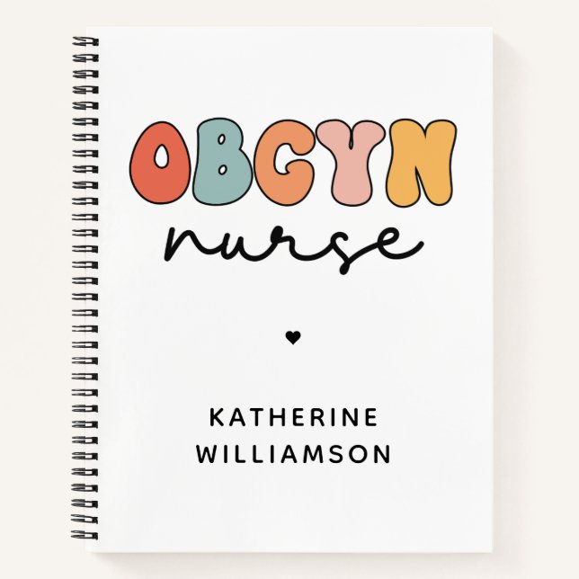 Personalised Retro OBGYN Nurse Notebook (Front)