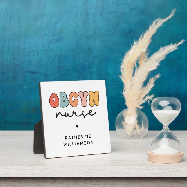 Personalised Retro OBGYN Nurse Plaque (Insitu)
