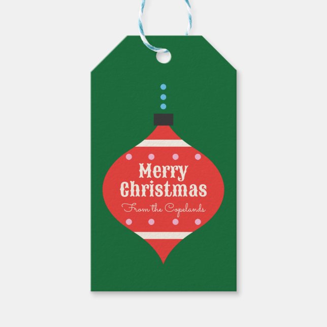 Personalised Retro Ornament Gift Tags (Front)