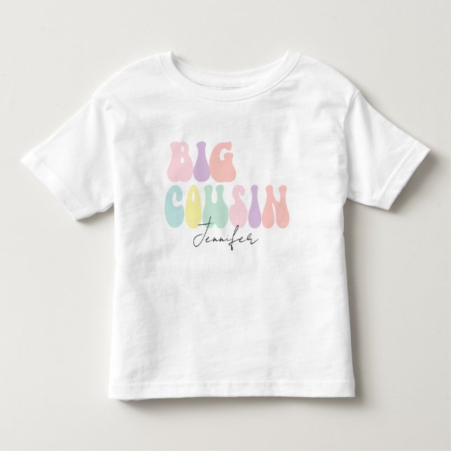 Personalised Retro Pastel Big Cousin | Custom  Toddler T-Shirt (Front)